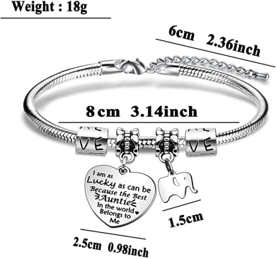 BHXRODE Aunt Bracelet Appreciation Birthday Christmas Gift Women Bangle Family Jewellery Engraved Best Auntie In The World 5 BHXRODE Aunt Bracelet Appreciation Birthday Christmas Gift Women Bangle Family Jewellery Engraved Best Auntie In The World - Image 5