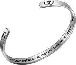 ACAROMAY Mum Cuff Bangle Adjustable Wrist Bracelets Thank You Mothers Day Gift For Mommy In Law Birthday Christmas