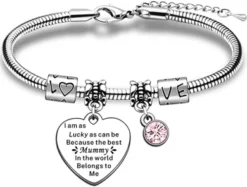 JMIMO Mummy Bracelet Best Mummy Gifts From Son Daughter Mummy Birthday Gifts Mother's Day Gifts Christmas Present For Mummy Mum Mother