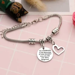 YONGHUI Inspirational Charm Snake Bangle Bracelets For Women Teenage Girls Birthday Christmas Gift Engraved Go Confidently In The Direction Of Your Dream Live The Life You Have Imagined Silver 10 YONGHUI Inspirational Charm Snake Bangle Bracelets For Women Teenage Girls Birthday Christmas Gift Engraved Go Confidently In The Direction Of Your Dream Live The Life You Have Imagined Silver -J Crew Favour 6 127