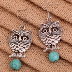 Yazilind Jewellery Christmas Gift Special Design Ethnic Tibetan Silver Round Turquoise Cute Owl Dangle Earrings Gift For Women & Girls 7 Yazilind Jewellery Christmas Gift Special Design Ethnic Tibetan Silver Round Turquoise Cute Owl Dangle Earrings Gift For Women & Girls -J Crew Favour 6 13