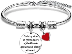 Sisters Gift,Adjustable Silver Snake Bracelet For Women Lady Girl Christmas Birthday Graduation Gift