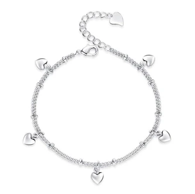 Wiftly 1 Piece Women’s Bracelet Silver 925 With Heart Pendant, Lucky Charm Bracelet, Adjustable, Birthday, Christmas Gift For Girlfriend, 1 Wiftly 1 Piece Women’s Bracelet Silver 925 With Heart Pendant, Lucky Charm Bracelet, Adjustable, Birthday, Christmas Gift For Girlfriend,