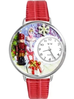 Whimsical Watches U1220010 Christmas Nutcracker Red Leather And Silvertone Watch -J Crew Favour 6 167