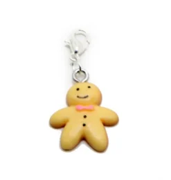 Ginger Man Gingerbread Man Children Toy Christmas Acrylic Gift Dangle Bead For Silver European Charm Bracelets Clip On Charm Chain Link Bracelet