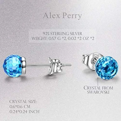 Alex Perry Fantastic World Women Pierced Stud Earrings 925 Sterling Silver With Round Crystals From , Christmas Gifts, Multi Colour Choice, Allergy-Free Passed SGS Inspection 2 Alex Perry Fantastic World Women Pierced Stud Earrings 925 Sterling Silver With Round Crystals From , Christmas Gifts, Multi Colour Choice, Allergy-Free Passed SGS Inspection - Image 2