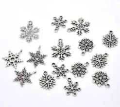 Housweety 50 Mixed Silver Tone Christmas Snowflake Charm Pendants 6 Housweety 50 Mixed Silver Tone Christmas Snowflake Charm Pendants -J Crew Favour 6 196