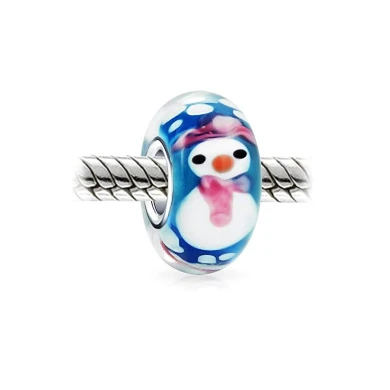 Christmas Snowman Winter Murano Glass 925 Sterling Silver Spacer Bead Fits European Charm Bracelet For Women For Teen 2 Christmas Snowman Winter Murano Glass 925 Sterling Silver Spacer Bead Fits European Charm Bracelet For Women For Teen - Image 2