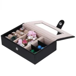 Songmics Christmas Gift Elegant Leather Jewellery Box Jewelery Earrings Trinket Box Travel Case Gift Box JBC121W -J Crew Favour 6 228