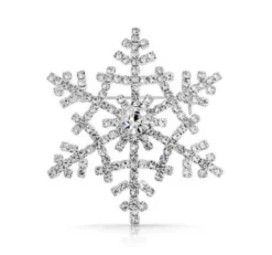 Amazing Shiny Silver & White Frozen Snowflake Brooch Pin Christmas Gift BR209