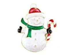 Gift For Xmas White Snowman Christmas Winter New Year Brooch Pin Gift BR156