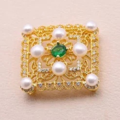 JYX Fine Pearl Brooch Pin 10.0mm Natural Freshwater White Pearl Weddding Christmas Brooch -J Crew Favour 6 276