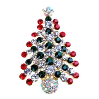Multi-Coloured Crystal Christmas Tree Brooch Pin Christmas Gift 1 Multi-Coloured Crystal Christmas Tree Brooch Pin Christmas Gift
