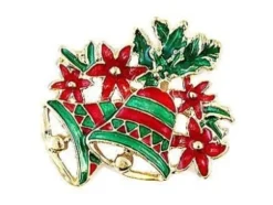 Gift For Xmas Red & Green Bells Christmas Winter New Year Brooch Pin Gift BR155