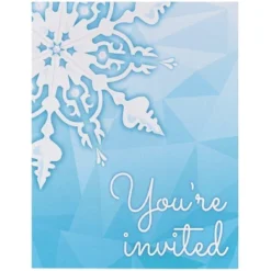 Snowflake Winter Wonderland Christmas Party Supplies - Invitations (8)