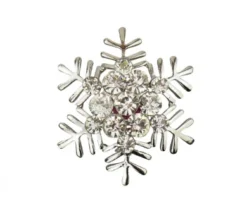 Snowflake With Crystals Christmas Brooch - Christmas Jumper - Gift For Christmas