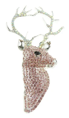 Glamour Girlz Stunning Extra Sparkly Crystal Encrusted Deer Stag Antlers Christmas Evening Wedding Lapel Brooch