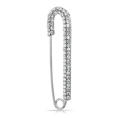 Bling Jewellery Clear Crystal Candy Cane Safety Pin Christmas Brooch Silver Tone 3 Bling Jewellery Clear Crystal Candy Cane Safety Pin Christmas Brooch Silver Tone - Image 3