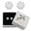 Sterling Silver Snowflake Stud Earrings - Size: 7mm Christmas Gift Boxed
