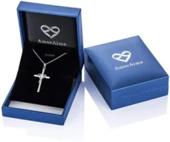 AmorAime 925 Sterling Silver Cross Necklace For Women Birthstone Necklace For Girls Birthstone Jewellery Gifts For Christmas,Birthday Or Anniversary -J Crew Favour 6 363