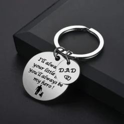 N/A Father’s Day Gift - Dad Gifts From Daughter For Birthday Christmas, I'll Always Be Your Little Girl, You Will Always Be My Hero Keychain -J Crew Favour 6 372