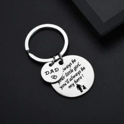 N/A Father’s Day Gift - Dad Gifts From Daughter For Birthday Christmas, I'll Always Be Your Little Girl, You Will Always Be My Hero Keychain -J Crew Favour 6 373