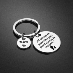 N/A Father’s Day Gift - Dad Gifts From Daughter For Birthday Christmas, I'll Always Be Your Little Girl, You Will Always Be My Hero Keychain -J Crew Favour 6 374
