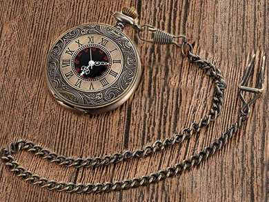LYMFHCH Vintage Pocket Watch Roman Numerals Scale Quartz Mens Womens Watch With Chain Christmas Graduation Birthday Gifts Fathers Day 4 LYMFHCH Vintage Pocket Watch Roman Numerals Scale Quartz Mens Womens Watch With Chain Christmas Graduation Birthday Gifts Fathers Day - Image 4