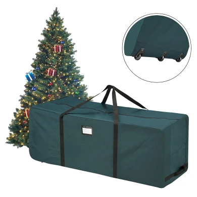 Elf Stor Green Canvas Rolling Christmas Tree Storage Duffel Bag 2 Elf Stor Green Canvas Rolling Christmas Tree Storage Duffel Bag - Image 2