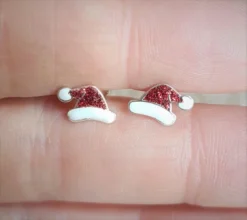 Sterling Silver Christmas Earrings - Santa Hat 5 Sterling Silver Christmas Earrings - Santa Hat -J Crew Favour 6 45
