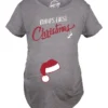 Crazy Dog Tshirts Bumps First Christmas Maternity Shirt Funny Holiday Party Tee For Pregnant Woman
