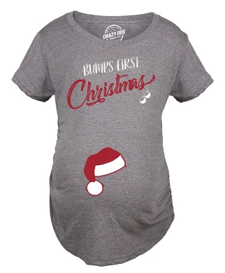 Crazy Dog Tshirts Bumps First Christmas Maternity Shirt Funny Holiday Party Tee For Pregnant Woman 1 Crazy Dog Tshirts Bumps First Christmas Maternity Shirt Funny Holiday Party Tee For Pregnant Woman