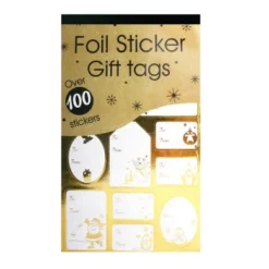 J Crew Favour 28 100 Foil Sticker Christmas Gift Tags Labels Gold And Silver