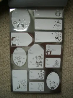 100 Foil Sticker Christmas Gift Tags Labels Gold And Silver -J Crew Favour 6 467