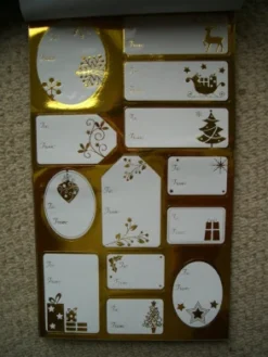 100 Foil Sticker Christmas Gift Tags Labels Gold And Silver -J Crew Favour 6 468