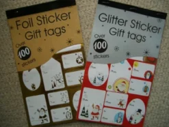 100 Foil Sticker Christmas Gift Tags Labels Gold And Silver -J Crew Favour 6 469