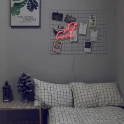 Bat Neon Lights By Woohaha Led Neon Night Lights Wall/Table Decor Battery Or USB Operated Creative Lighting Lamps Room Decor Light Home Christmas Halloween Party Decoration Gift For Kids (Red) -J Crew Favour 6 504