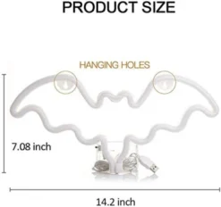 Bat Neon Lights By Woohaha Led Neon Night Lights Wall/Table Decor Battery Or USB Operated Creative Lighting Lamps Room Decor Light Home Christmas Halloween Party Decoration Gift For Kids (Red) -J Crew Favour 6 505