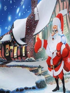 Toamen Womens Christmas Dress Vintage Sleeveless Xmas Santa Snowflake Elk Print Skater Swing Evening Party Dress Elegant A-line Dress -J Crew Favour 6 521