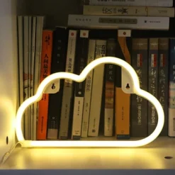 LED Signs Neon Lights For Wall Decor,USB Or Battery Decor LED Light,Neon Signs For Bedroom,Decorative LED Neon Light Sign For Bar,Christmas,Home Party,Kids,Girls Living Room (Cloud-Warm White)