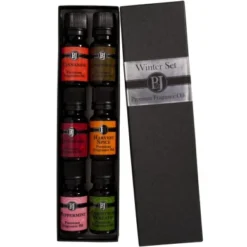 Winter Set Of 6 Premium Grade Fragrance Oils - Cinnamon, Gingerbread, Cranberry, Harvest Spice, Peppermint, Christmas Wreath - 10ml