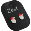 Zest Santa Father Christmas Big White Beard Face Stud Earrings For Pierced Ears