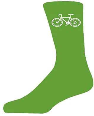 Green Socks With A Racing Bicycle Design. A Perfect Novelty Gift - Great For Birthdays, Christmas...... Socks (adult Size 6-12) 1 Green Socks With A Racing Bicycle Design. A Perfect Novelty Gift - Great For Birthdays, Christmas...... Socks (adult Size 6-12)