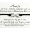 Aunty Handmade Infinity Charm Wish Bracelet,Birthday Christmas Gift,Choice Of Colour,Organza Gift Bag (Black)
