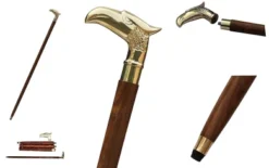 90cm Walking Stick - Rare Eagle Head Wooden Cane Walking Stick For Men And Women - With Metal Brass Handle, Christmas Or Valentine's Day Gift By Affaires W-40164