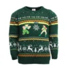 Street Fighter Official Guile Vs Cammy Christmas Jumper Green