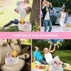 Baby Nappy Caddy Organiser - ABenkle Cotton Rope Nursery Storage Bin Handmade Canvas Portable Nappy Storage Basket For Changing Table & Car - Ideal For Shower, Christmas (Brown) -J Crew Favour 6 888