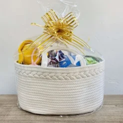 Baby Nappy Caddy Organiser - ABenkle Cotton Rope Nursery Storage Bin Handmade Canvas Portable Nappy Storage Basket For Changing Table & Car - Ideal For Shower, Christmas (Brown) -J Crew Favour 6 894