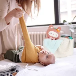 Baby Nappy Caddy Organiser - ABenkle Cotton Rope Nursery Storage Bin Handmade Canvas Portable Nappy Storage Basket For Changing Table & Car - Ideal For Shower, Christmas (Brown) -J Crew Favour 6 897