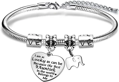 BHXRODE Aunt Bracelet Appreciation Birthday Christmas Gift Women Bangle Family Jewellery Engraved Best Auntie In The World 1 BHXRODE Aunt Bracelet Appreciation Birthday Christmas Gift Women Bangle Family Jewellery Engraved Best Auntie In The World
